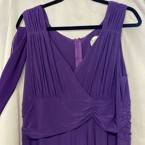 Full length Grecian evening gown in violet.